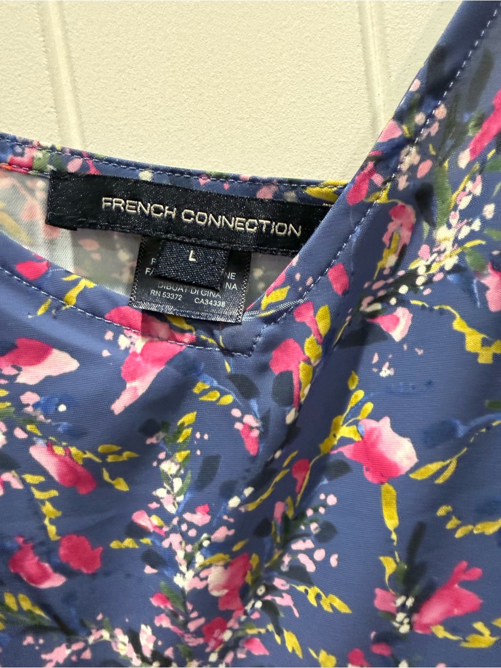 French Connection Navy Floral Ruffle-Strap Camisole - Picture 3 of 4